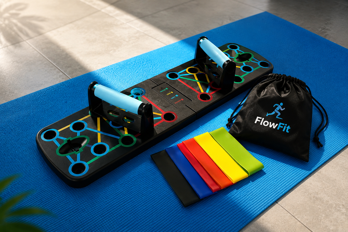 Combo FlowFit | Tabla + Bandas + Plan 30 Días
